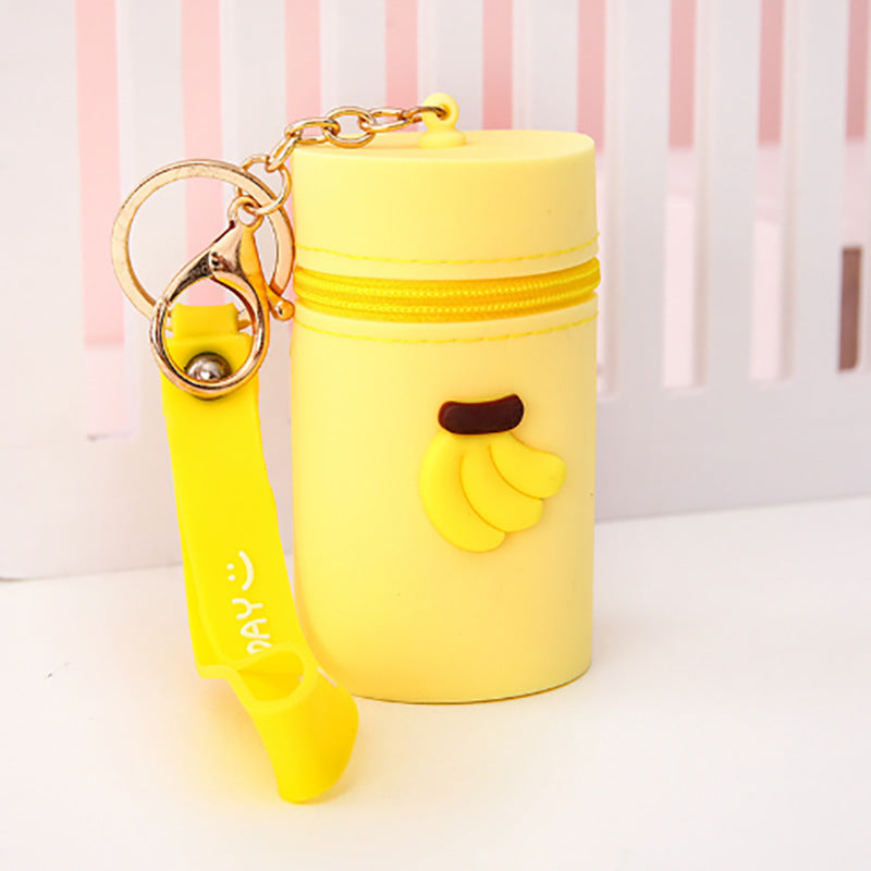 Wholesale Mini Portable Silicone Bucket Storage Bag Coin Purse Keychain